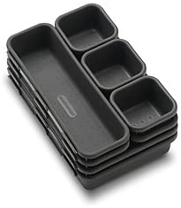 Made Smart Value 8-Piece Interlocking Bin Pack - Granite | VALUE COLLECTION | Customizable Multi-Purpose Storage | Durable | Easy to Clean | BPA-Free