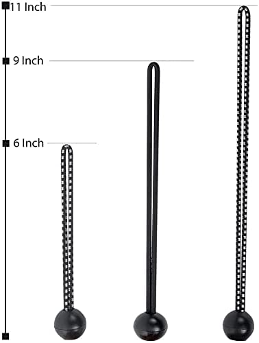 Qtimal 30 Pack Ball Bungee Cords, Includes 6, 9, 11 Inch Heavy Duty Gazebo Tarp Tie Down Cords, High Elastic UV Resistant Bungee Cords with Balls for Shelter, Canopy, Cargo, Screen