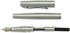Duke 209 Bent Nib Fountain Pen Set with Ink Refills Converter, Steel Sliver