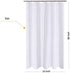 N&Y HOME Fabric Shower Curtain Liner Extra Long Stall Size 54 Width by 80 Length inches, Hotel Quality, Washable, White Bathroom Curtains with Grommets, 54x80