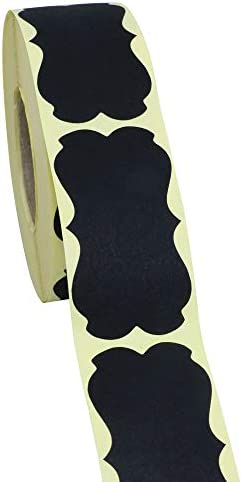 Hybsk 300pcs Black Kraft Christmas Gift Stickers Natural Blank Jar Canning Labels 1.25 x 2.28 Inch Holiday Present Tags (Black Kraft Paper)