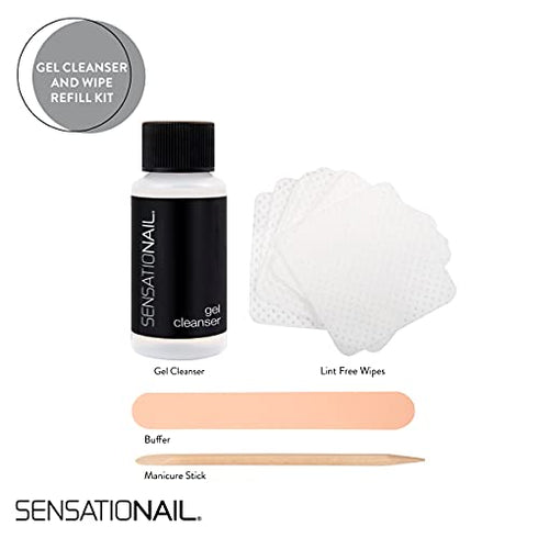 SensatioNail Gel Cleanser & Wipes Refill Kit, 0.92 Ounce