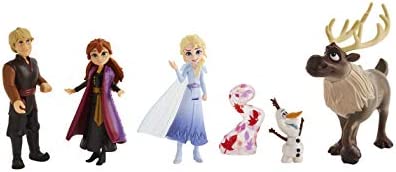 Disney Frozen Adventure Collection, 5 Small Dolls from Frozen 2, Anna, Elsa, Kristoff, Sven, Olaf, & Gale Accessory