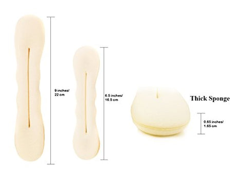 Beaute Galleria 4 Pieces Beige Blonde Magic Hair Bun Maker Foam Sponge Bun Twist Shaper Hair Donuts Chignon Ballet Sock Bun (2 Large and 2 Small)