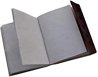Writing Journal to Write in Special Wolf Leather Book of Shadows Notebook Sketchbook Notepad Office Personal Diary - Eco Friendly Unlined Blank Pages Gift for Men Women grimoire Journal 7x5 Inc