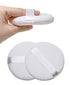 Shapenty 4PCS Soft Large Round Loose Powder Puff Pad Washable Velour Smooth Bath Body Powder Puff With Ribbon Band Handle for Women Men Face Neck Makeup (4Inch, White)