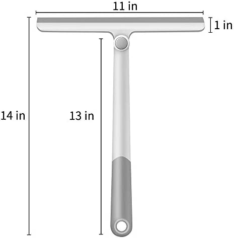 Shower Squeegee for Shower Doors, Shower Squeegee for Glass Doors, Bathroom, Mirrors, Windows Cars and Tile Walls, Silicone Handle Shower Squeegee 12 Inch ?Grey,2 Pack?