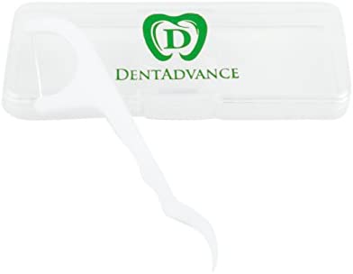 DentAdvance Mint Dental Floss Picks - Premium Angled, Easy Reach Back Teeth | Tooth Flossers | Mint Flavor, Waxed, 30 ct, w/ Travel Case