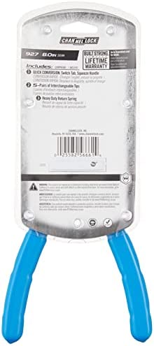 Channellock 927 8-Inch Snap Ring Plier | Precision Circlip Retaining Ring Pliers | Includes 5 Pairs of Interchangeable Tips | Made in the USA
