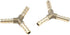 Quluxe 1/4 Inch Brass Hose Barb, 3-Way Y-Shaped Hose Fitting Intersection/Split Brass Water/Fuel/Air (Pack of 10)