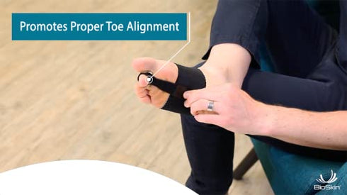 BIOSKIN Hammer Toe Straightener, Claw Toe Straightener, or Mallet Toe Straightener - For Use after a Weil Osteotomy - Includes Two Toe Straps and Compression Foot Wrap
