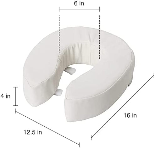 DMI Raised Toilet Seat, Toilet Seat Riser, FSA and HSA Eligible Seat Cushion And Toilet Seat Cover To Add Extra Padding To The Toilet Seat While Relieving Pressure, 4 Inch Pad, White