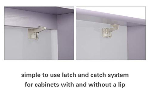 Cabinet Locks Baby Proofing Latches - Vmaisi 12 Pack Adhesive Child Safety Drawer Lock No Drilling Black