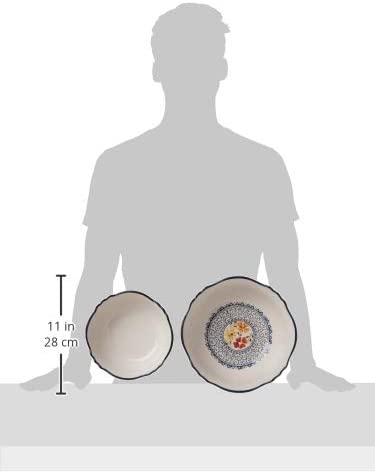 Gibson Elite Hand-Painted Dinnerware Set, 2-Piece Serving Bowls, Luxembourg
