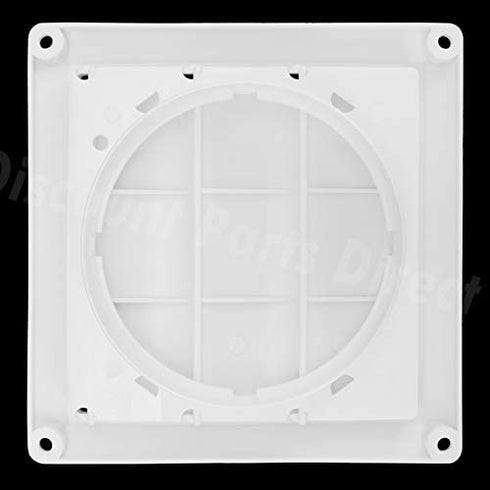Outdoor Dryer Air Vent Cover Cap 4'' Louvered Cover White Exterior Wall Vent Hood Outlet Airflow Vent