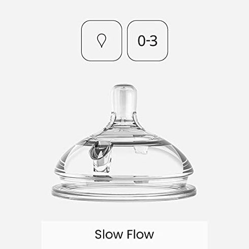 Comotomo Silicone Replacement Nipple, Slow Flow, 0-3 Months, 2 Count