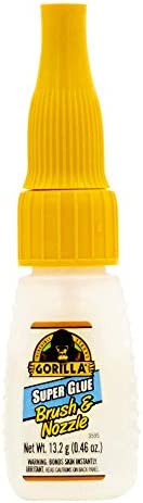 Gorilla Super Glue with Brush & Nozzle Applicator, 13.2 Gram, Clear, (Pack of 1)