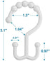 Amazer Plastic Shower Curtain Hooks, Shower Curtain Hooks Rings, Double Shower Curtain Hooks, Shower Hooks for Shower Curtain, White Shower Curtain Hooks for Curtain&Liner Bathroom- 12 Pcs