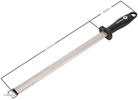 Kota Japan 12 in. Diamond Carbon Steel Professional Knife Sharpener Rod | Kitchen, Home or Hunting | Master Chef, Hunter or Home Gourmet Blade Sharpening Rod or Stick