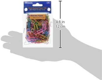 BAZIC No.1 Regular Color Paper Clips, 33 mm, Assorted, 200 Per Pack