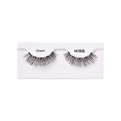 KISS Magnetic Lashes, Charm, 1 Pair of Synthetic False Eyelashes With 5 Double Strength Magnets, Wind Resistant, Dermatologist Tested Fake Lashes Last Up To 16 Hours, Reusable Up To 15 Times
