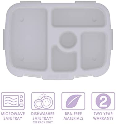 Bentgo® Kids Prints Tray with Transparent Cover - Reusable, BPA-Free, 5-Compartment Meal Prep Container with Built-In Portion Control for Healthy Meals At Home & On the Go (Unicorn)