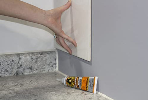 Gorilla Max Strength Clear Construction Adhesive, 2.5 Ounce Squeeze Tube, Clear, (Pack of 1)