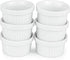 Kÿchen Mini Ramekins 1 oz. 30 ml|Microwave & Oven Safe, Porcelain Souffle Dish, Dipping Sauce, & Small Dessert Cups| 6 Count