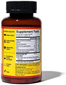 Bragg Apple Cider Vinegar True Energy Capsules – 6 B Vitamins – Caffeine Free - 750mg of Acetic Acid – Weight Management & Cholesterol Support - Non-GMO, Vegan, Gluten Free, No Sugar - (90 Pills)