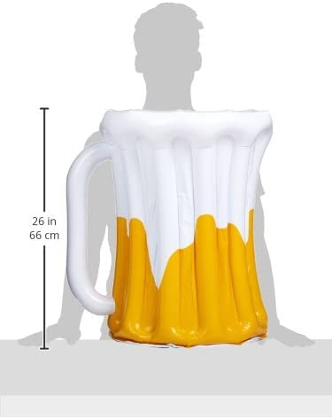 Beistle 57892 inflatable Beer Mug Cooler, 18 by 27-Inch,White/Gold