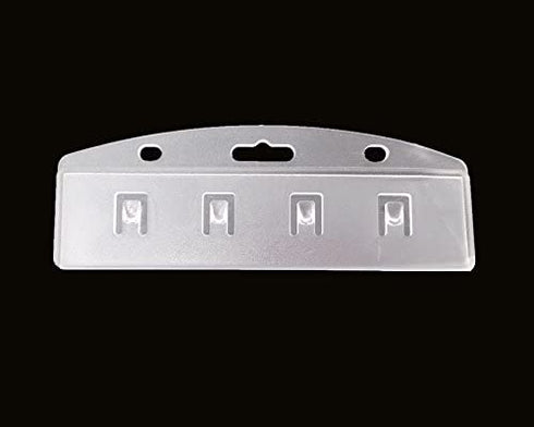 Honbay 10pcs Clear Horizontal Frosted Rigid Plastic Half Card Badge Holders