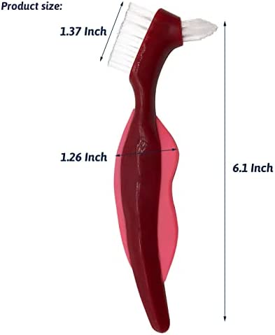 Premium Hard Denture Brush Toothbrush, Cleaning Brush, Multi-Layered Bristles & Portable Denture Double Sided Brush, Denture Care(Pack of 3)