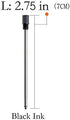 MengRan 2.75'' Ballpoint Pen Refills,Standard D1 Ballpoint Pen Refill (Remove Black Hat),Metal Refill,Black Ink,(Pack of 10)