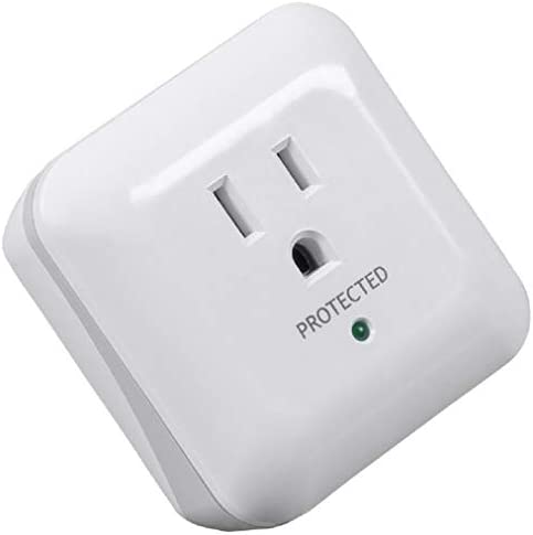 Monoprice Power & Surge - White | 1 Outlet Surge Protector with End of Service Alarm, 900 Joules 15A / 125V / 1875W, 10dB to 60dB