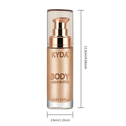 KYDA Body Luminizer, Waterproof Moisturizing and Glow For Face & Body, Radiance All In One Makeup, Face Body Glow Illuminator, Body Highlighter 1fl.oz.-101 Rose Gold