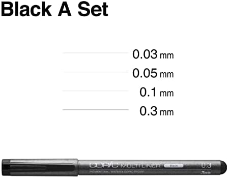 Copic Markers Multiliner Fine Pigment Based Ink, 4-Piece Set
