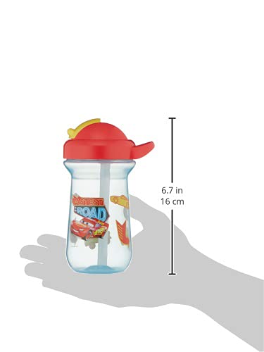 The First Years Disney/Pixar Cars Straw Sippy Cup with Flip Top for Toddlers, 10 Ounce