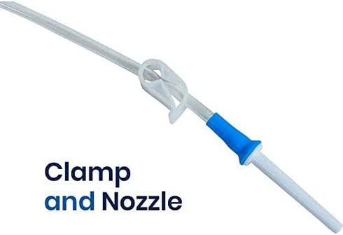 HealthAndYoga(TM) Replacement Enema Tubing – Super Economical, Hygienic, Medical Grade PVC - 1.5 Meter with Slide Clamp and Nozzle - Compatible with Most Kits (3 Set)