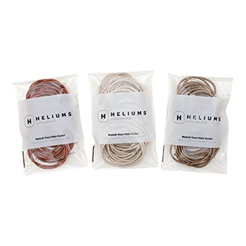 Heliums Beige Blonde Thin 2mm Hair Elastics, Color Match Hair Ties for Fine Hair, 1.75 Inch Standard Size - 40 Count