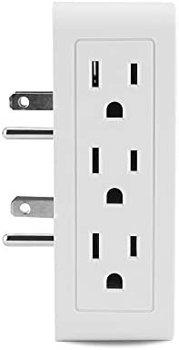 Plug in Outlet Extender,6 Grounded Outlet to The Side,Wall tap Side Access Adapter,Electrical Wall Plug,UL Listed,2 Pack