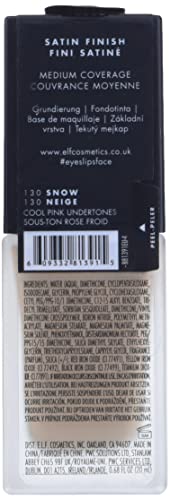 e.l.f. Flawless Finish Foundation, Lightweight & Medium Coverage, Semi-Matte Finish, Snow, 0.68 Fl Oz (20mL)