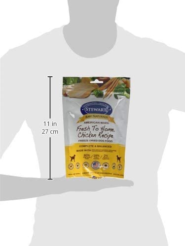 Stewart Raw Naturals Freeze Dried Dog Food Grain Free Made in USA with Chicken, Fruits, & Vegetables for Fresh to Home All Natural Recipe, Trial Size