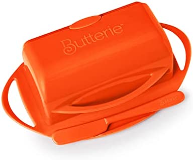 Butterie Flip-Top Butter Dish with Matching Spreader (Orange)