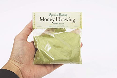 Spiritual Healing - Money Drawing Powder, Fast Luck Lotto, Makko Powder, Incense Making Kit, Money Drawing Candle, Loose Incense, Handcrafted with Herbs - 1 oz