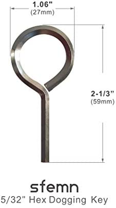 5/32” Hex Key Dogging Key Allen Key with Full Loop, Allen Wrench Door Key for Push Bar Panic Exit Devices, Solid Metal - 10 Packs