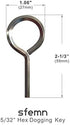 5/32” Hex Key Dogging Key Allen Key with Full Loop, Allen Wrench Door Key for Push Bar Panic Exit Devices, Solid Metal - 10 Packs