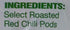 Barker's Hot Red Chili Pods From Hatch, NM - 8 oz