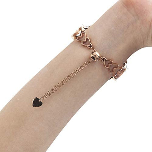 Aiiko Band for Galaxy Watch 5 4 40mm 44mm/Galaxy 5 Pro 45mm/Watch 4 Classic 42mm 46mm/Galaxy Watch 3 41mm/Galaxy Watch 42mm 20mm Rose Gold Stainless Steel Women Wristbands for Samsung Active 2 Watch