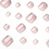 Foccna Square Press on Toenails , French Fake Toenails , Nude Toenails Press on Nails Acrylic Fake Toe Nails ,Foot False Nails Glitter Press on Toe Nail Tips 24pcs