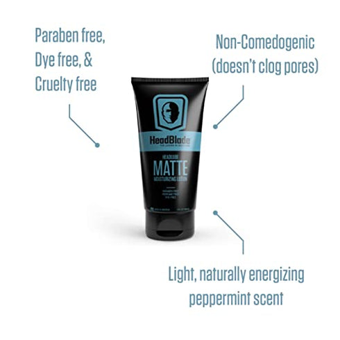 HeadBlade HeadLube Matte Moisturizer Lotion for Men (5 oz) - Leaves Head Smoothe and Grease-Free